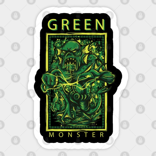 Green Monster Sticker by Pixel Poetry